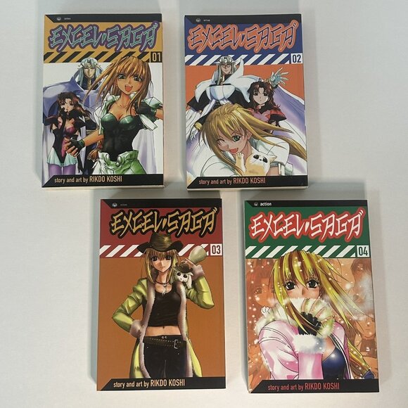 Excel Saga by Rikdo Koshi Volume 1-4 Anime Manga Graphic Novel English **MINT** - Picture 1 of 11